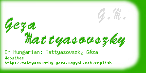 geza mattyasovszky business card