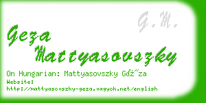 geza mattyasovszky business card